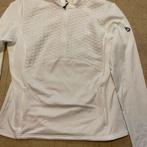 Baleaf Women's Brushed Half-Zip white Pullover Running Top XL